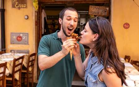 Roma: Tour gastronomico di Trastevere al crepuscolo con degustazione di vino