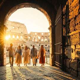 Roma: Tour crepuscolare dell'Arena del Colosseo e visita dei Fori Imperiali